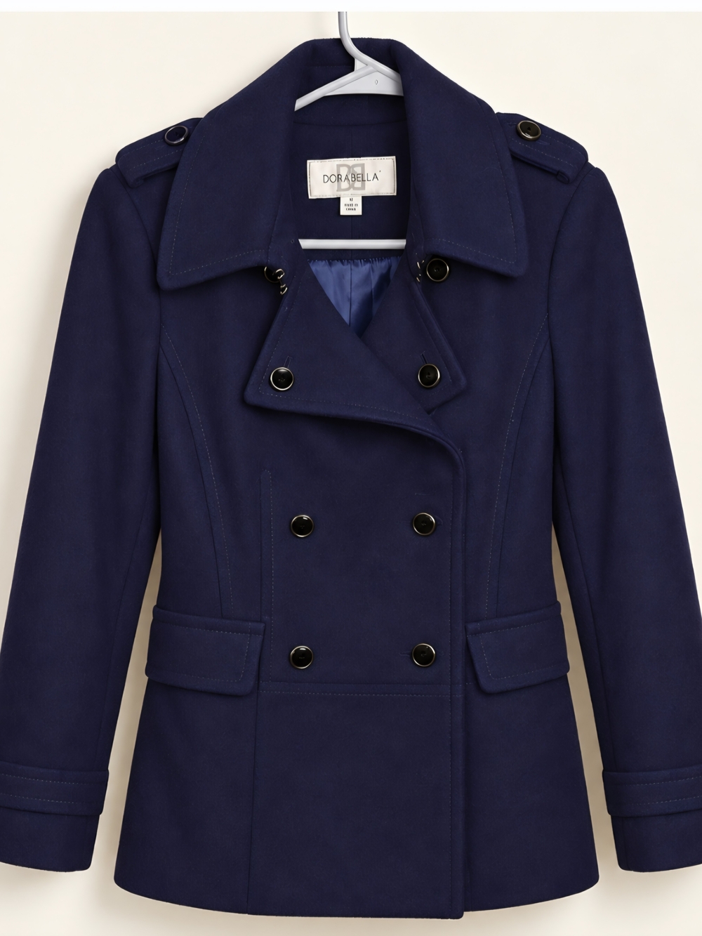 Beautiful royal navy Donatella peacoat